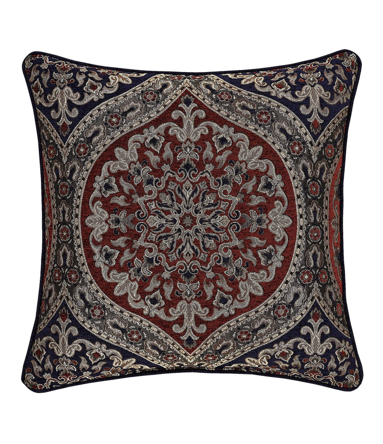 Red Taormina Decorative Throw Pillow by J Queen New York, 20-Inch Square