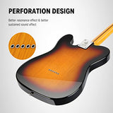 Donner 39 Inch TL Thinline Jazz Electric Guitar with F-Hole and H-H Pickups, Full-Size Hollow Beginner Guitar Kit with Bag, Strap and Cable, Sunburst, DJC-1000S