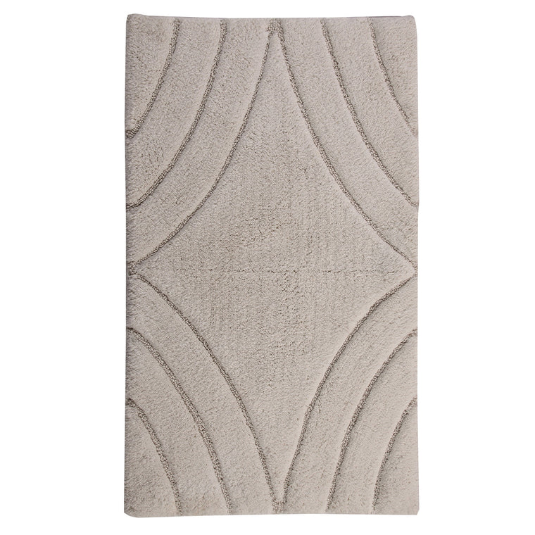 Knightsbridge Diamond 220 GSF Non-Skid Bath Rug, 17 x 24 Inches, Ivory